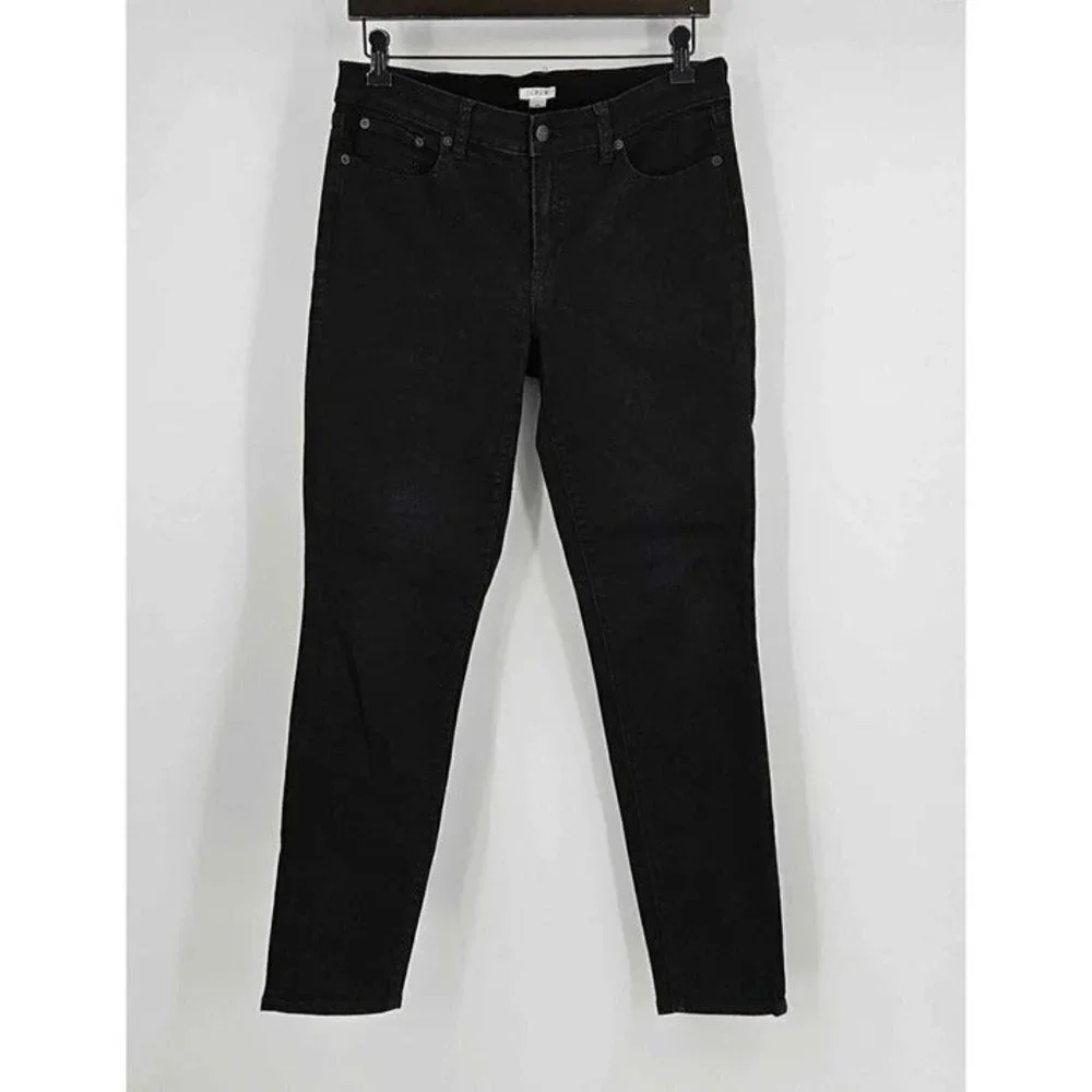 J. Crew Womens Black Stretch  Tapered Skinny Leg Jean 5 Pocket Zip Fly Sz 29